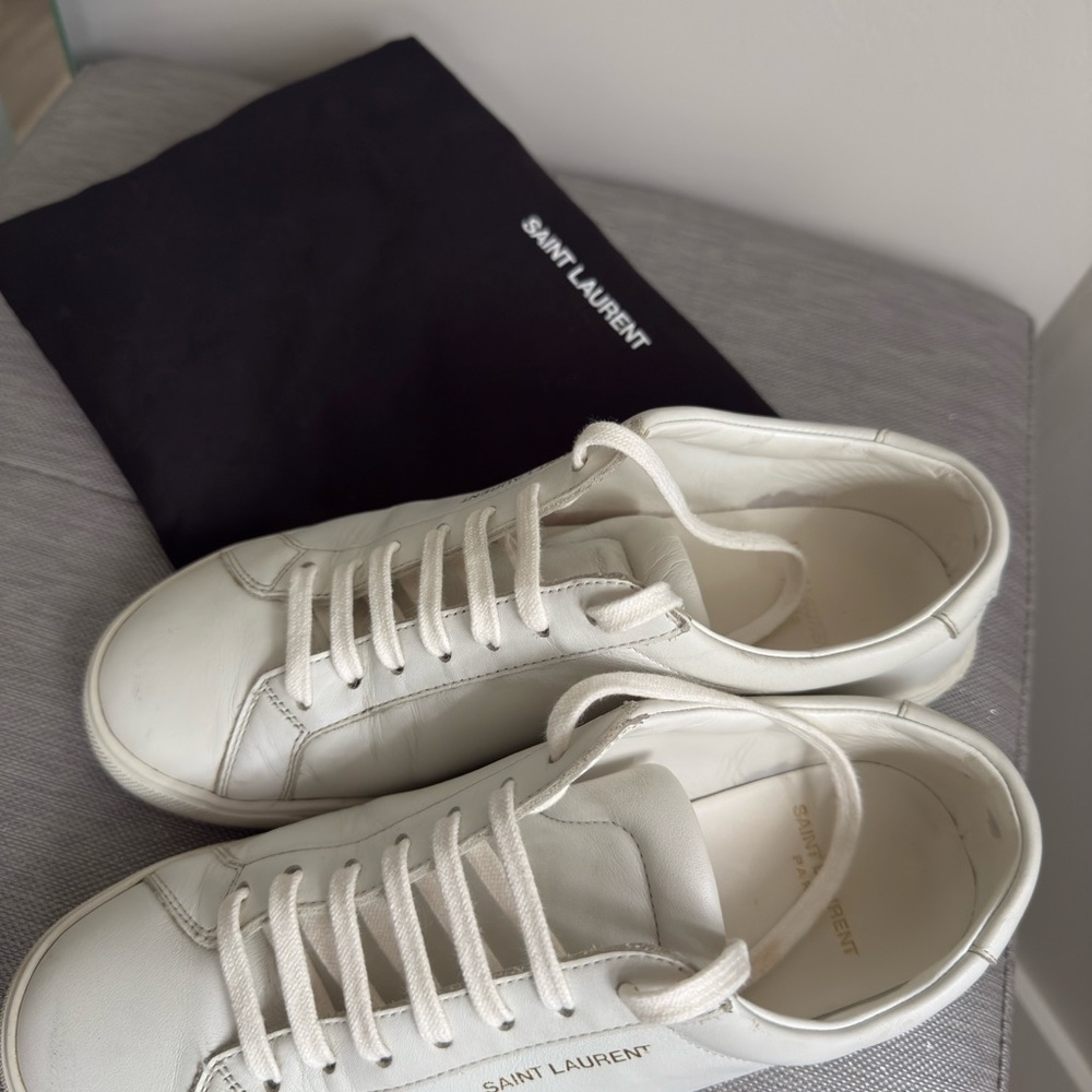 Saint Laurent Classic White Leather Sneakers